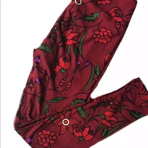 Lularoe Fall Colors Flowers Red, Green, Purple